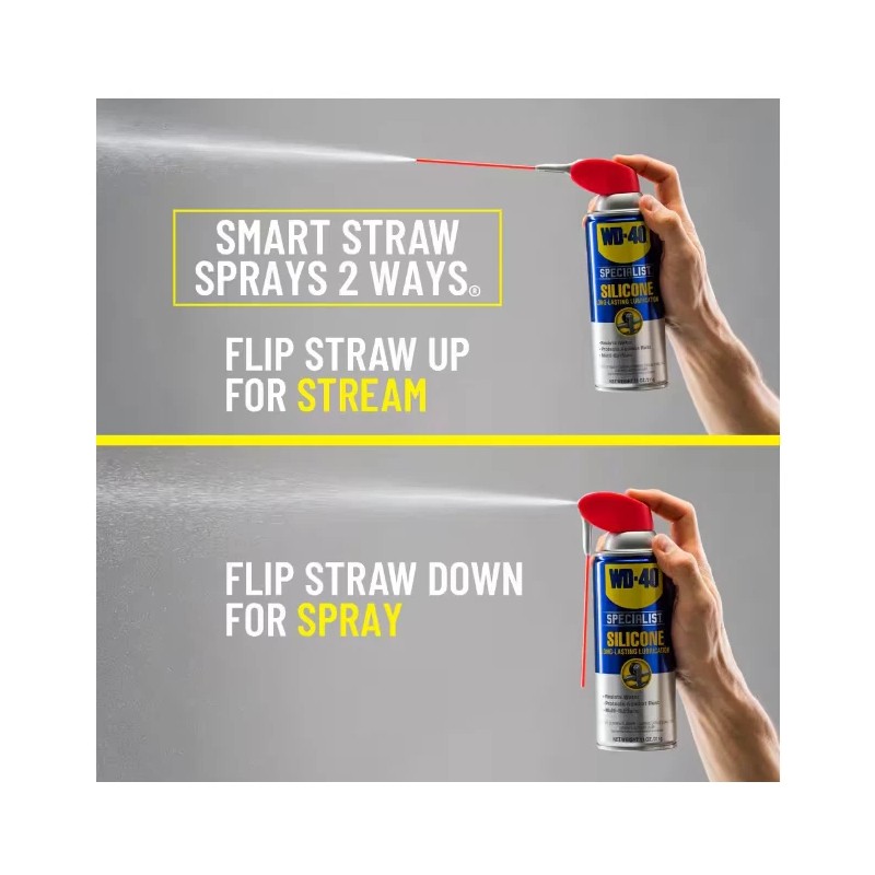WD-40 11 oz. Silicone, Quick-Drying Lubricant with Smart Straw Spray