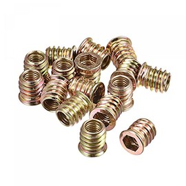 uxcell M8x15mm Threaded Inserts for Wood Hex Socket Drive Furniture Screw-in Nut 16pcs