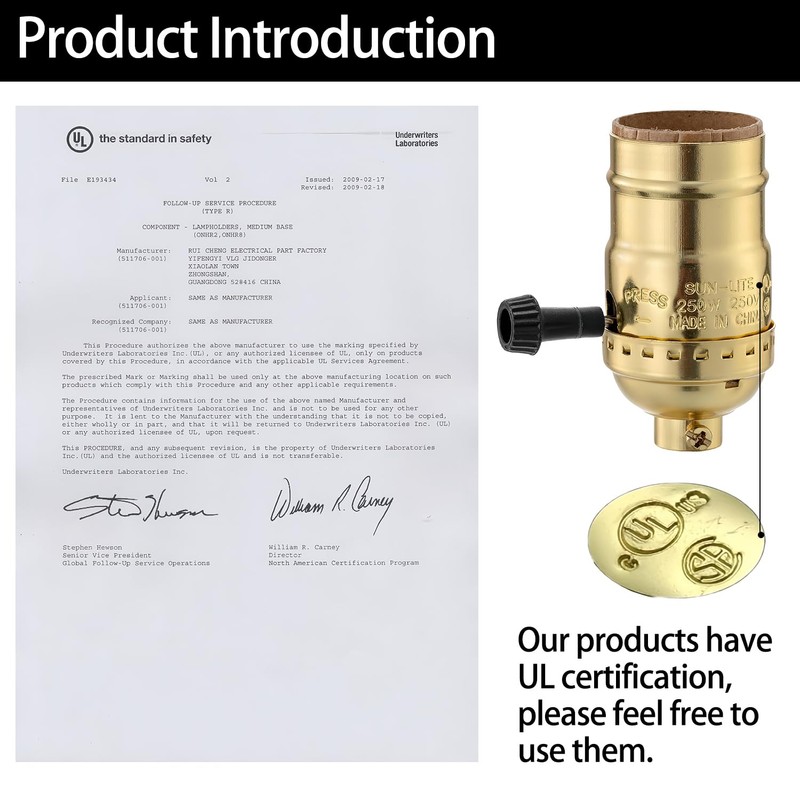 L&M Lamp Socket Replacement, E26 Threaded Base, Turn Knob for