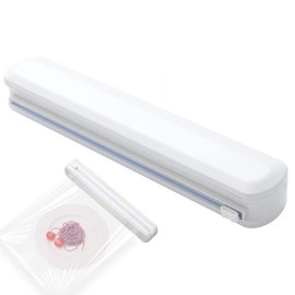 ENJOYCOO Plastic Wrap Dispenser With Cutter, Reusable Cling Film Dispenser, Cling Wrap Dispenser With Slide Cutter, Also For Aluminum Foil, Tin Foil, Baking Paper (M)