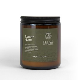 Lemon-Lime Scented Candle by Pueblo Nostalgia – Hand-Poured Soy Wax Candle, 8oz Jar – Energetic and Refreshing Lemon-Lime Auroma, Long-Lasting & Fresh Home Fragrance.