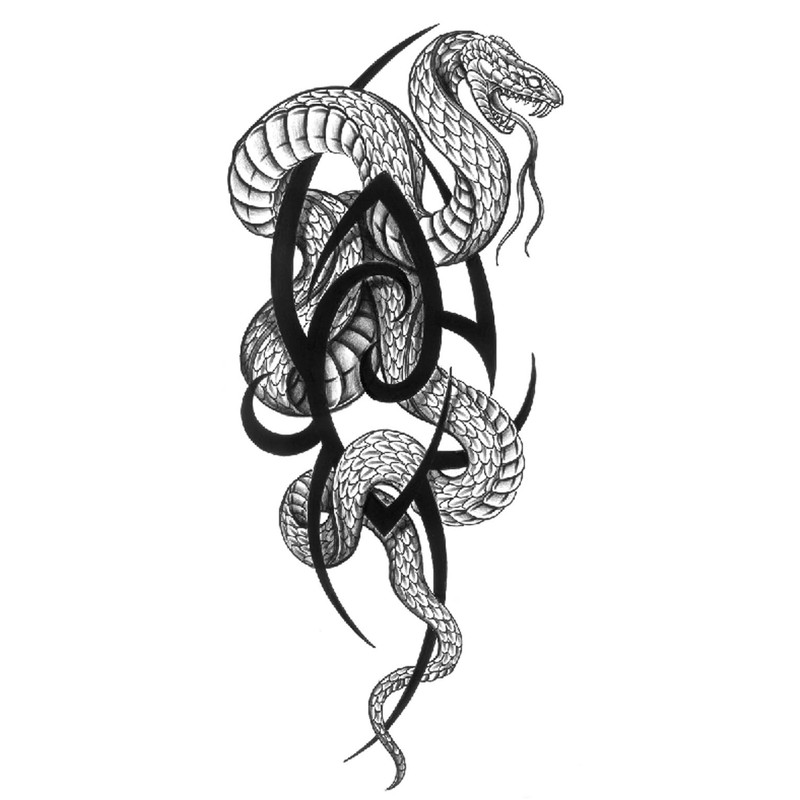 6 Blätter Temporäres Cobra Tattoo Schlange Tattoos Arm Tattoo Cobra6