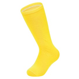 American Trends Toddler Baseball Soccer Socks Kids Athletic Tube Girls Boys Softball Youth Knee High Socks, 1 Pack Pure Yellow, Medium