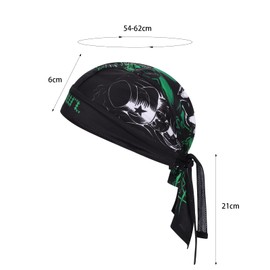 Bandana Cap, Unisex Headscarf, Quick-Drying Skull Cap, Men's Cycling Hat, Breathable Headband, Adjustable Headband, UV Protection, Pirate Scarf, Pirate Cap, Headwear for Jogging Cycling