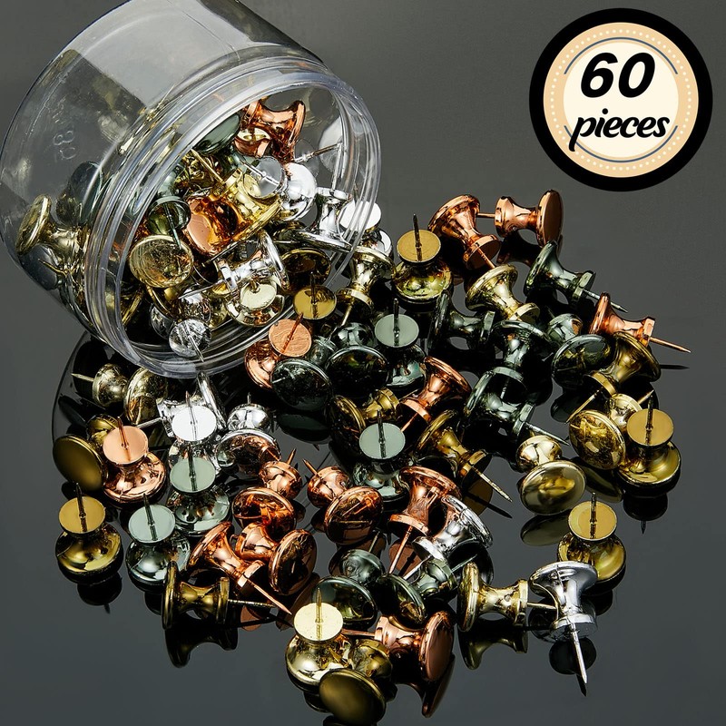 Outus 60 Pcs Giant Push Pins Jumbo Tacks 1 Inch