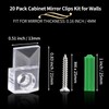 Qjaiune 20 Pack Mirror Holder Clips for Walls, Clear Retainer