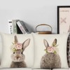 KAKABUQU Easter Bunny Throw Pillow Cover 18 x 18 Set