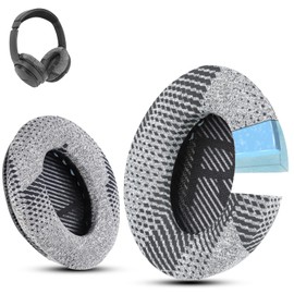 Krone Kalpasmos Kühl-Gel Professionelle Bose Kopfhörer-Ohrpolster,passend für Bose QuietComfort 35 ii/QC35/QC25/QC2/QC15/Ae2/Ae2i/Ae2w /SoundTrue und SoundLink - Grau gemustertes Gewebe(Schwarz)