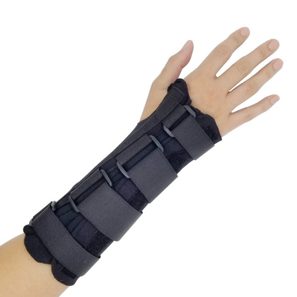 Comfort Cool D-Ring Wrist Brace. Indications - Carpal Tunnel, Tendonitis, Arthritis, Sprains, Post Cast. Soft, Lightweight Immobilizer with Finger Mobility, Removable Splint. Left Large.