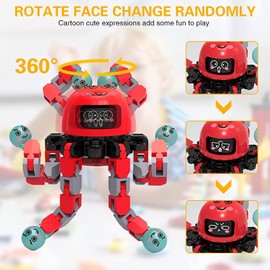 Transformable Fidget Spinner Toys, 3 Pack Fun Cartoon Face Swap Fingertip Spinner, Glow in The Dark, Deformable DIY Mechanical Chain Robot Fingertip Gyros, Decompression Gifts for Kids and Adults