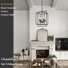 KOSTOMO 4-Light Black Farmhouse Chandelier Lantern Chandelier Light Fixture for