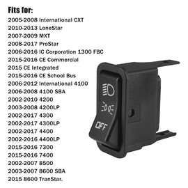 Heavy Duty Headlight Control Switch 901-5130 Fits for 2007-2017 International CXT Lonestar MXT ProStar IC Corporation 1300 FBC CE Commercial CE Integrated CE School Bus