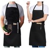 Apron,2 Pack H HOME-MART Adjustable Bib Chef Apron Cooking Apron