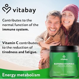 Vitabay Vitamin C 1000mg - 500 Vegan Slow Release Vitamin C Tablets
