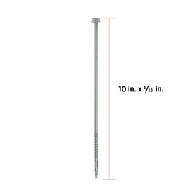 5/16" Heavy Duty Multi-Purpose Hex Head Structural Screw - 10" x 5/16", Hot-Dip Galvanized - 10 ct (CAMO 369270)