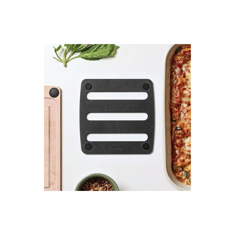 Epicurean Trivet, 7-Inch by 7-Inch, Slate/Black,010-07070203