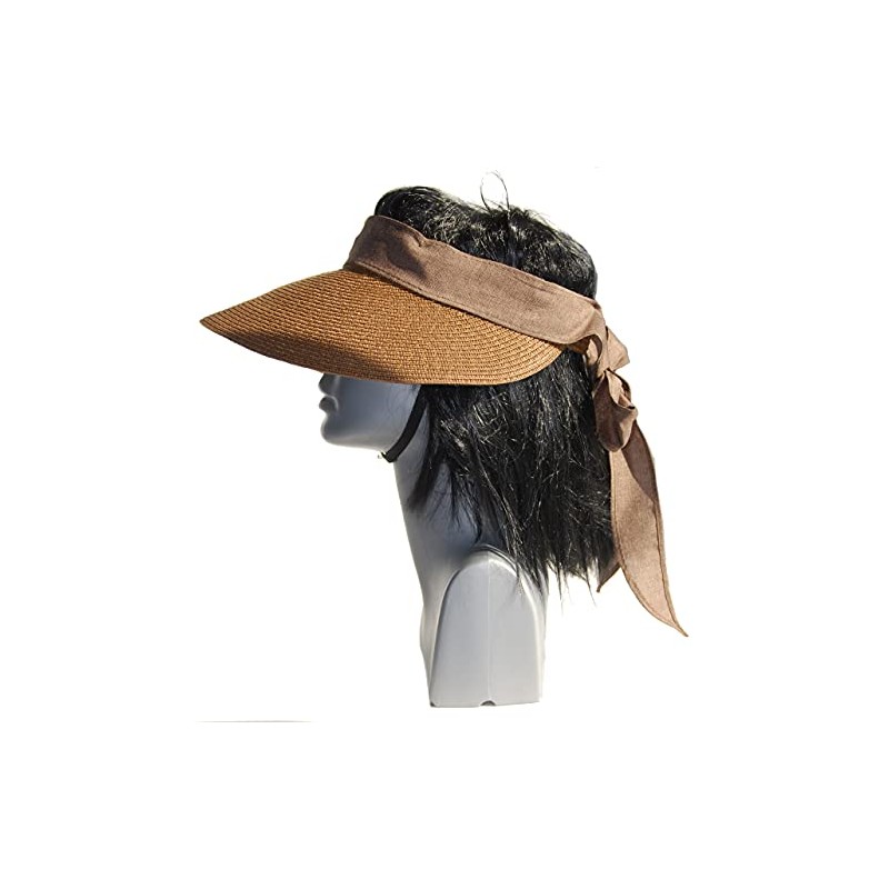 Cool4 A57 Women's Straw Visor with Linen Headband Sun Hat