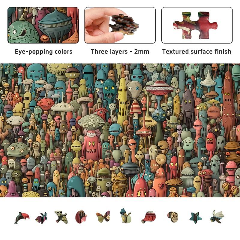 Naturelish Dense Monster Jigsaw Puzzles for Adults 1000 Pieces, Brain