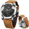 FORSINING Men's Transparent Sport Watch, Luxury Genuine Leather Strap Fashion