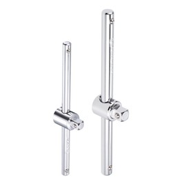 sourcing map 1/4" and 3/8" Drive Sliding Wrench Breaker Bar T-Handle Socket Hand Tool 2pcs