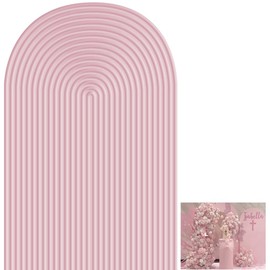 2D Printed Ripples Party Arch Covers Arched Backdrop Cover Stretchy Cover for Party Decoration Round Top Frame Spandex Cover (Pink Cover456,6.5x3.3ft)