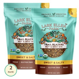 New Lark Ellen Farm Sweet & Salty Trail Mix Certified Organic Vegan Snacks (8 oz, 2 Pack)