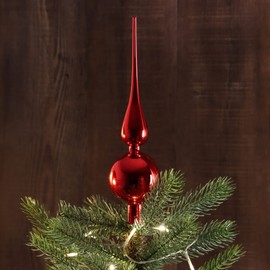 Com-four® Christmas Tree Topper, Real Glass Christmas Tree Topper for Christmas Tree