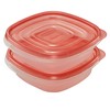 Rubbermaid TakeAlongs Square Food Storage Containers, 2.9 Cup, Tint Chili,