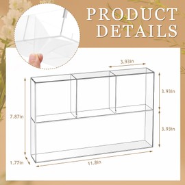 Tranqun Makeup Drawer Organizer 7.87'' W x 11.8'' L x 1.8'' H Clear Acrylic Makeup Organizer Tray 4 Compartments Regular Vanity Storage Containers for Cosmetics Jewelry Kitchen Office