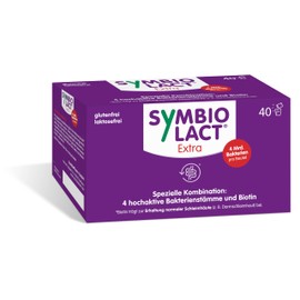 SymbioLact® Extra - up to 8 billion highly dosed and highly active intestinal bacteria, with biotin to support the intestinal mucosa*, proven ingredients, from the specialist in probiotics, 40 bags