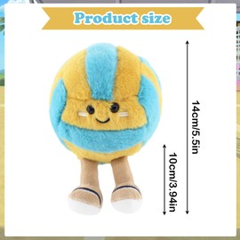 4 Pcs Cute Volleyball Smiley Plush Keychain Gift, Volleyball Stuff Soft Sports Stuffed Plush Pendant, Volleyball Bag Charm, Volleyball Party Favors