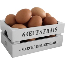 GreyZouq Wooden Egg Crate in Light Dove Grey. Vintage Style Egg Basket. Stores up to 16 eggs in style and adds some vintage charm to your kitchen. Plain on the reverse side for versatility.