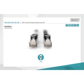 DIGITUS LAN Kabel Cat 6 - 10m - Outdoor Netzwerkkabel - S/FTP Geschirmt - PoE+ & RJ45 - Kompatibel zu Cat 6A - Grau
