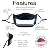 TUTENAGO Grey Clear Window Face Mask/Reusable/Cotton/Non-Toxic/American Made/Latex-free/No PVC or BPA/No