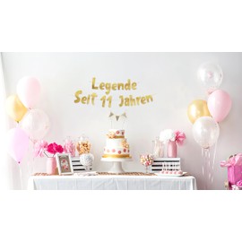 Lustige Banner, Glitzerbanner Legende Seit 11 Jahren, Partyzubehör zum 11. Geburtstag