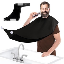 AVRUYPI Beard Apron for Beard Design with Beard Stencil, Bavoir de Rasage Barbe, Tablier de Barbe, for Barber, Hairdressing Salon, Gift for Husband, Men