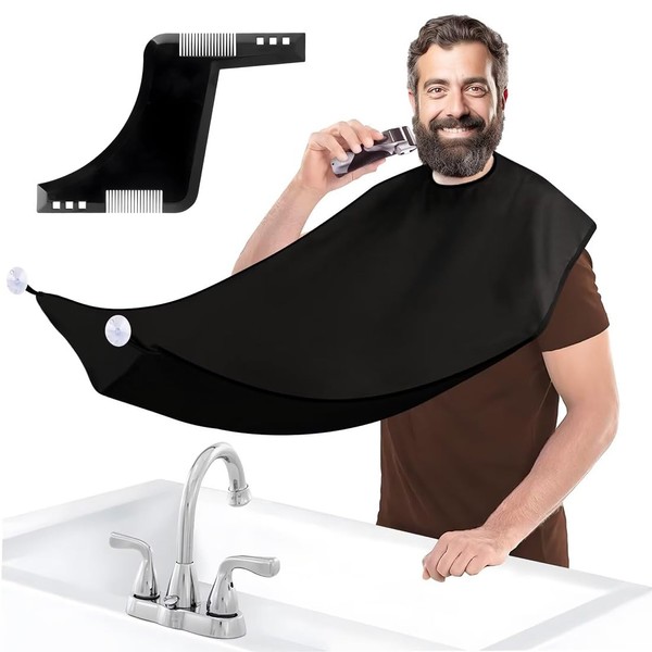 AVRUYPI Beard Apron for Beard Design with Beard Stencil, Bavoir
