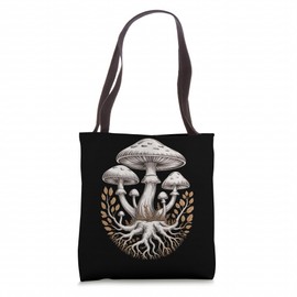 Woodland Mushroom Roots Botanical Cottagecore Forest Tote Bag