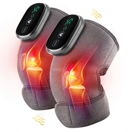 2PCS Heated Knee Brace Wrap with Massage, 3-in-1 Massager Shoulder Elbow Wrap, Vibration Knee Heating Pads, 3 Adjustable Intensity and Temperature, Brace Wrap for Knee Elbow Shoulder Relax