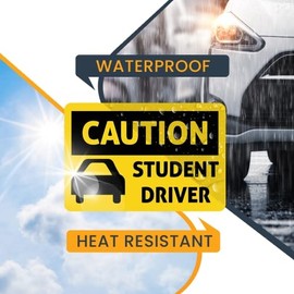 Magnet Me Up Student Driver Magnet Decal, 4x6 Inches, Heavy Duty Automotive Magnet for Car Truck SUV, Mailbox, Any Magnetic Surface, Perfect for Learning How to Drive and New Drivers, Crafted in USA