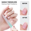 Glass Nail File with Case 3 Pack, Double-Sided Etched Crystal