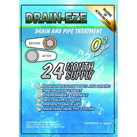 Drain & Pipe Drain-Eze Pro for Main Sewer and Septic Lines. Build-Up Remover-Conditioner (24-Treatments (24))