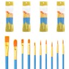 Bouiexye Blue Paint Brushes Set 50 Pcs Watercolor Brushes for