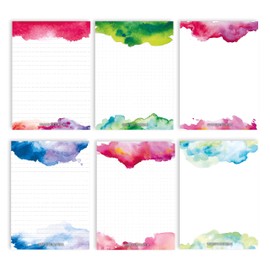 6 Notepads, Blank For Free Design, For Appointments, Projects, To-Do Lists, Meetings, Shopping Lists, Notes And Much More, Notepad Set, A6, Blank watercolour