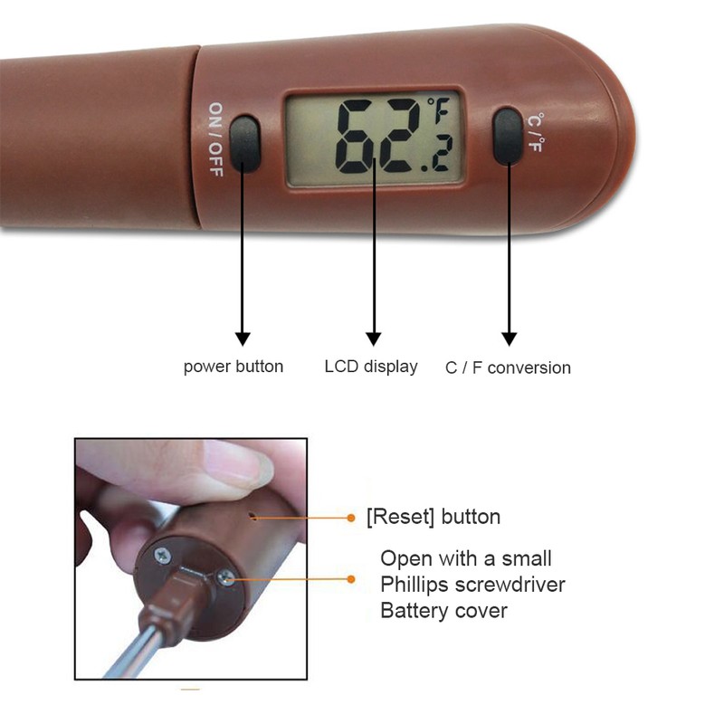 Digital Spatula Thermometer Kitchen Digital Candy Thermometer Silicone Cooking Spatula