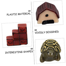 Generic 2sets Miniature Resin Animal Figurines Creative Fairy Garden Ornaments for Micro Landscape Decor Durable Wear Resistant Miniature Cartoon Models for Home and Garden Use 24pcs*2