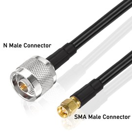 Superbat SMA to N Cable 25ft Low Loss N Male to SMA Male Cable RG8x Cable 50 Ohm for 3G/4G LTE/5G/WiFi/GPS ADS-B Radio Antenna Router Modem or Surge Arrester Use etc.