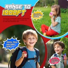 Rechargeable Walkie Talkies for Kids: 3 Pack Kids Walkie Talkies Toys for 3 4 5 6 7 8 9 10 Year Old Girls Boys Family Camping Outdoor Toys 2 Way Radio Boy Girl Stocking Stuffers Gift