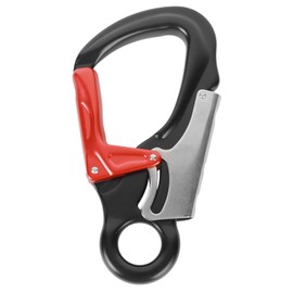 35KN Climbing Carabiner Clips D Shaped Heavy Duty Carabiners for Rock Climbing Rappelling Mountaineering Black, Red