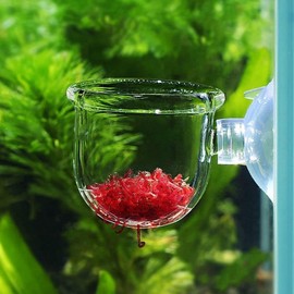 2Pcs Aquarium Plant Pot, Glass Fish Tank Plants Holder Aquarium Planter, Aquarium Decoration Plants Cup with Suction Cups for Fish Tank Ornament Aquarium Décor Plastic Plants